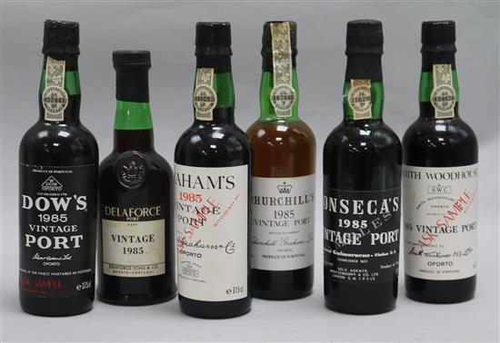 Six half bottles of port